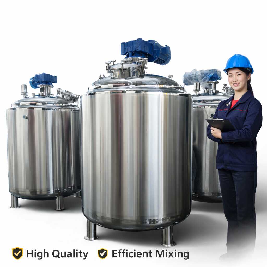 Industrial stainless steel mixing tank